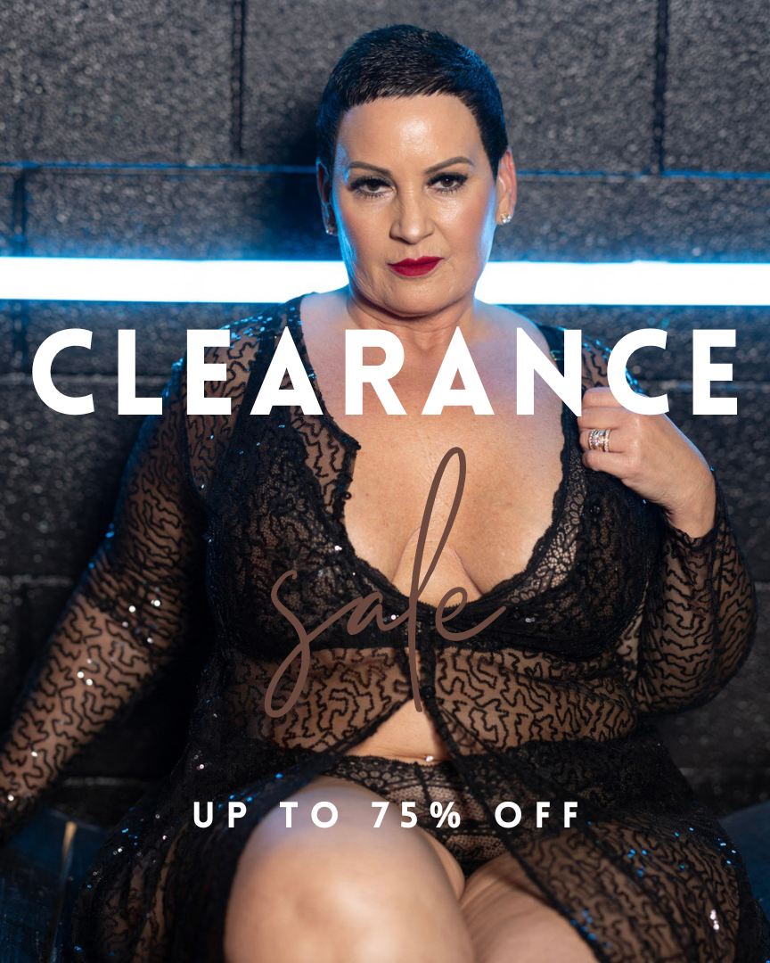 Plus size woman modeling black lace lingerie in plus size lingerie clearance up to 75 percent off