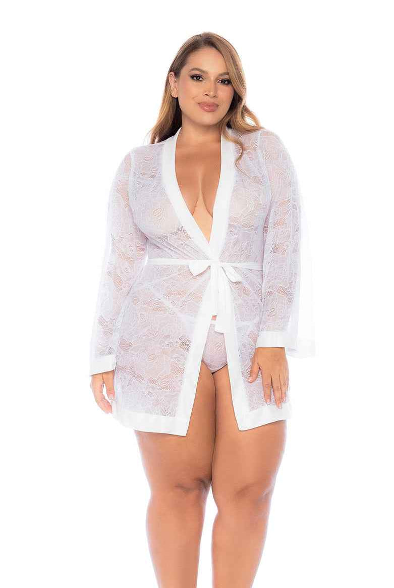 Elegant ct lingerie plus size bridal robe Sheer Lace