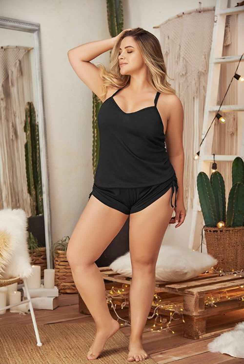 CT Lingerie Clearance: plus size red lingerie set Sexy Cami