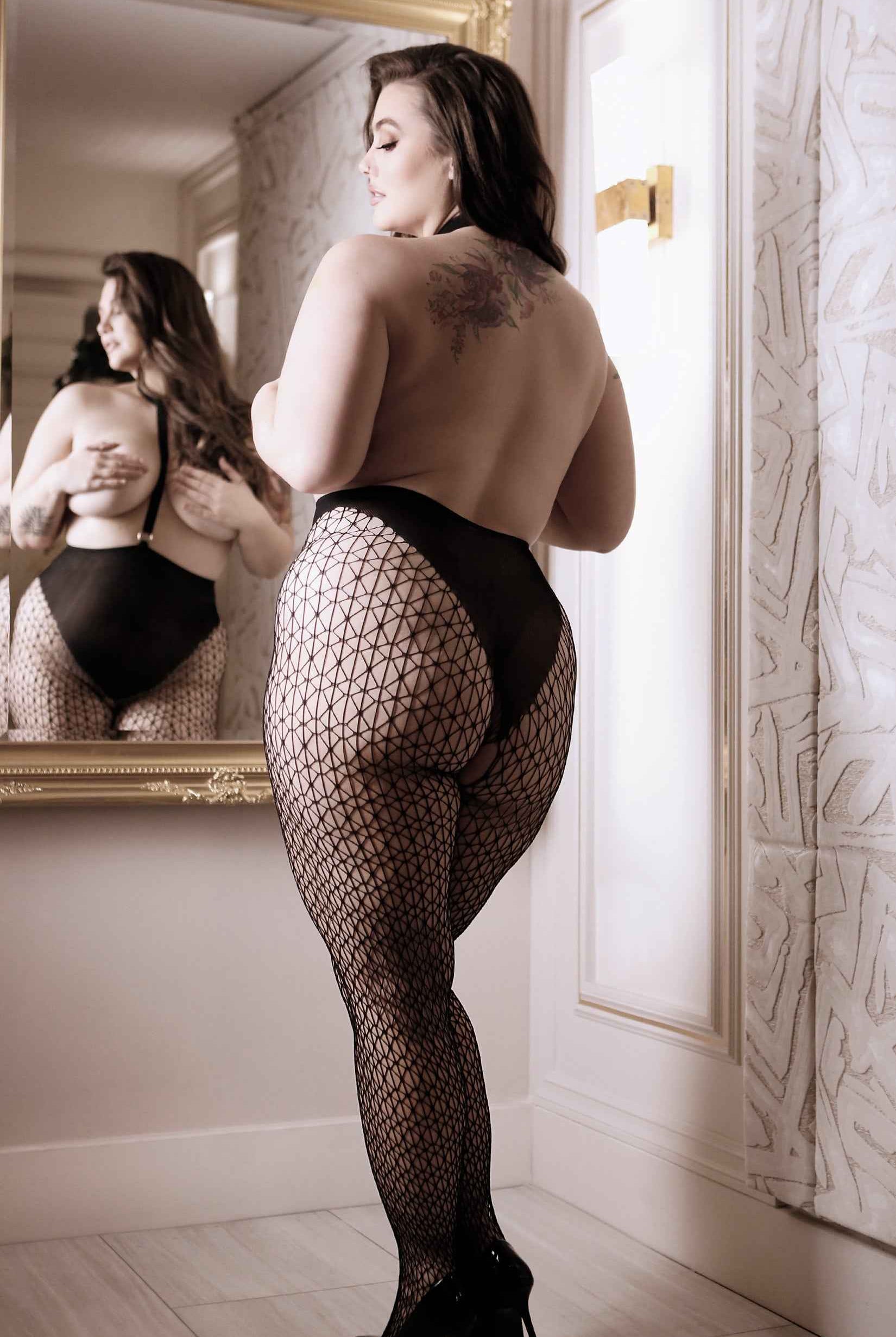 CT Lingerie Sexy Bodystocking with plus size lingerie harness