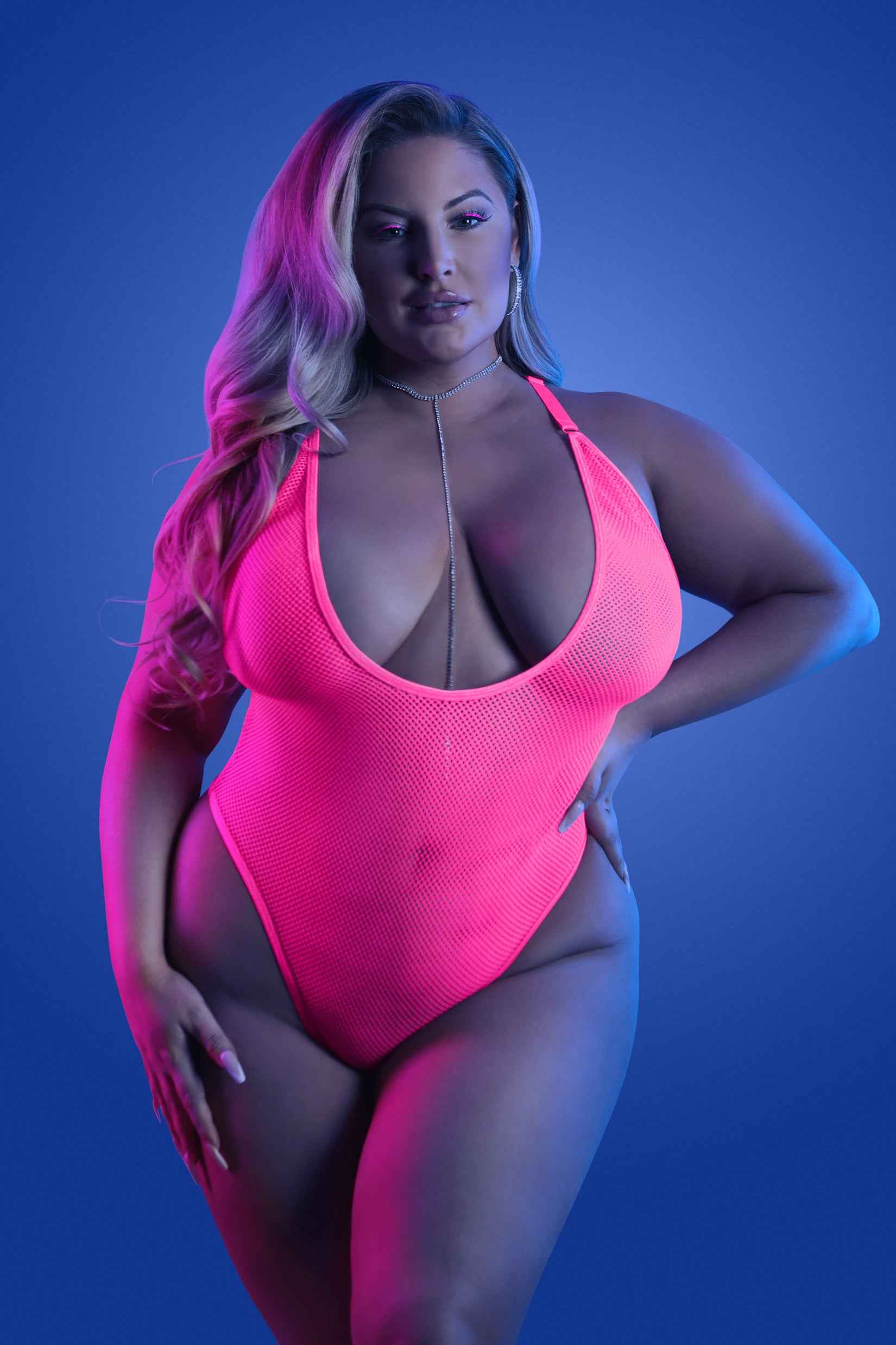 CT Lingerie plus size neon lingerie Sexy Halter Bodysuit