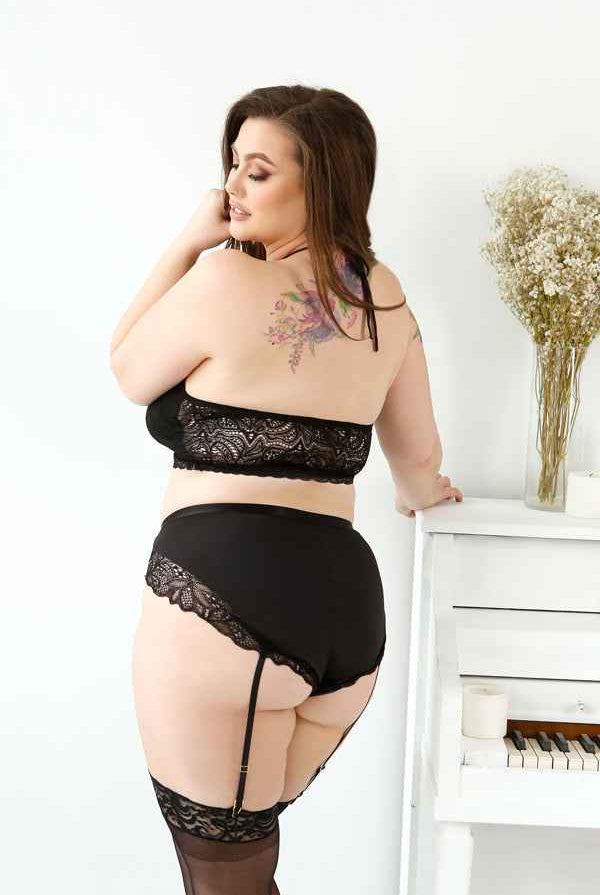 CT Lingerie CURVE Black Halter plus size open cup lingerie