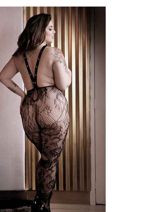 CT Lingerie plus size lace bodysuit - Open-Cup Stretch