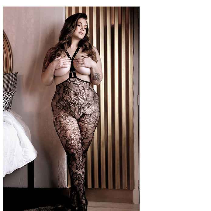 CT Lingerie plus size lace bodysuit - Open-Cup Stretch