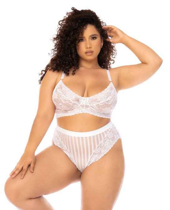 CT Lingerie plus size white lingerie set - Lace Bralette