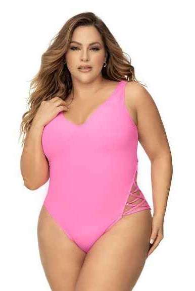 CT Lingerie Luxe Hot Pink One Piece Swimsuit - Plus Size Swimwear