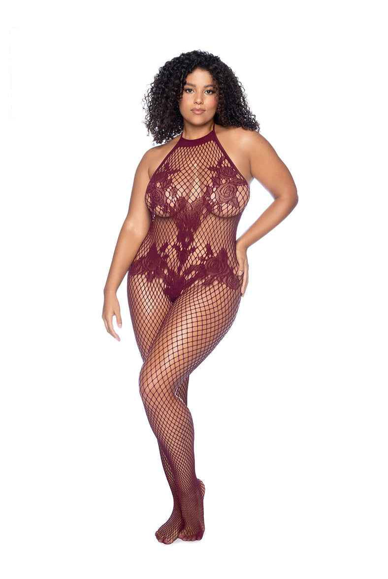 CT Lingerie Plus Size Crotchless Bodystocking Black Mesh