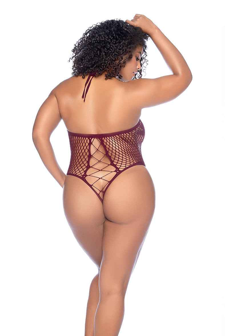CT Lingerie Plus Size Floral Mesh Lingerie Bodysuit