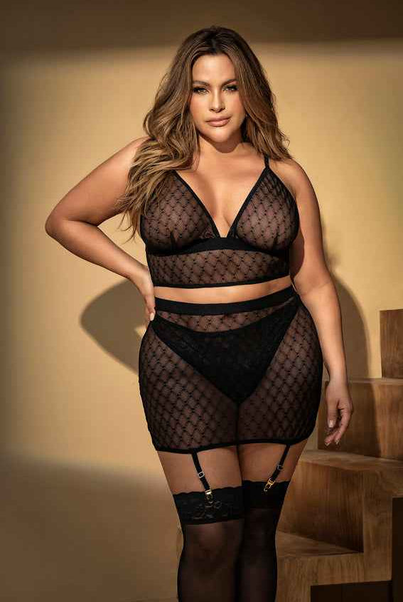 CT Lingerie Plus Size Two Piece Lingerie Set - Sexy Bralette & Panty