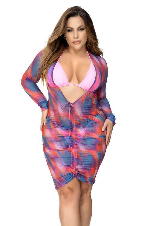 CT Lingerie Sunny Sheer Plus Size Coverup - Stylish Swimwear