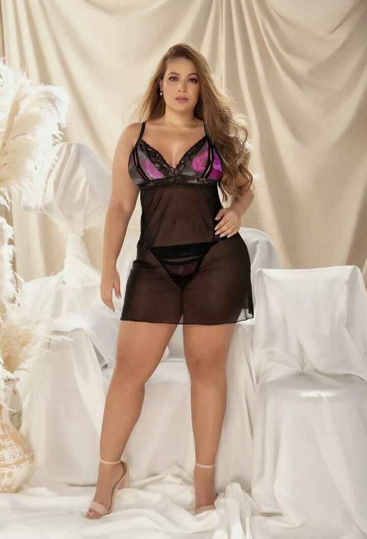 CT Lingerie Clearance: plus size peek-a-boo babydoll, sheer
