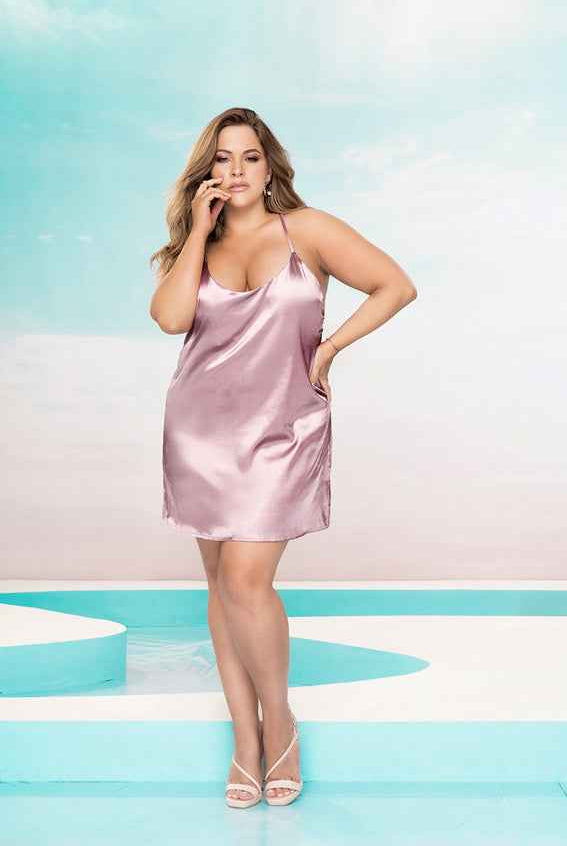 CT Lingerie plus size satin babydoll - Silky Rose