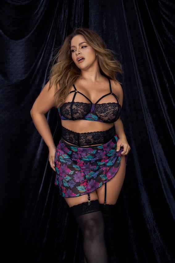 CT Lingerie Strappy Lace Babydoll plus size lingerie set