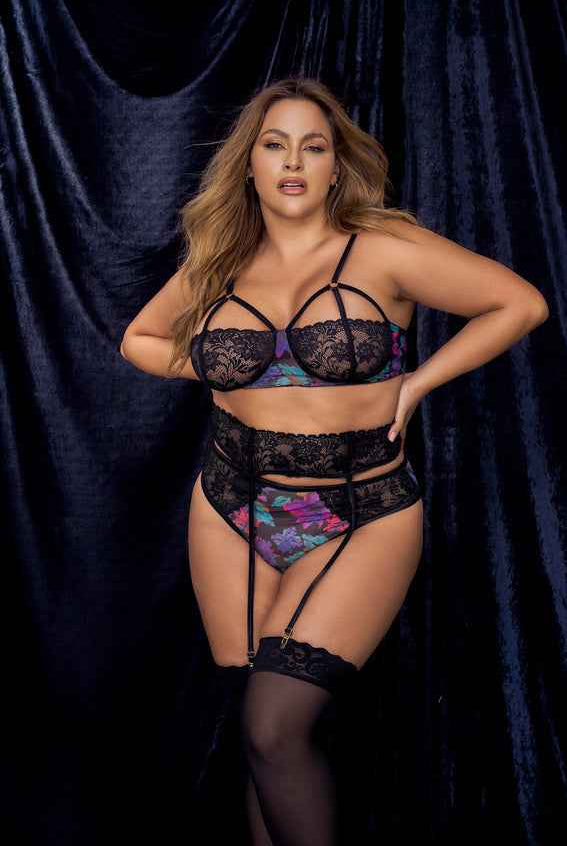 CT Lingerie Strappy Lace Babydoll plus size lingerie set