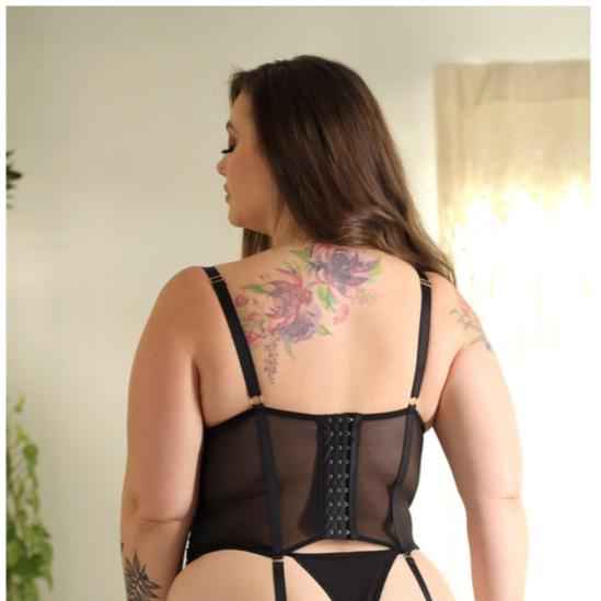 CT Lingerie plus size black lace lingerie Corset