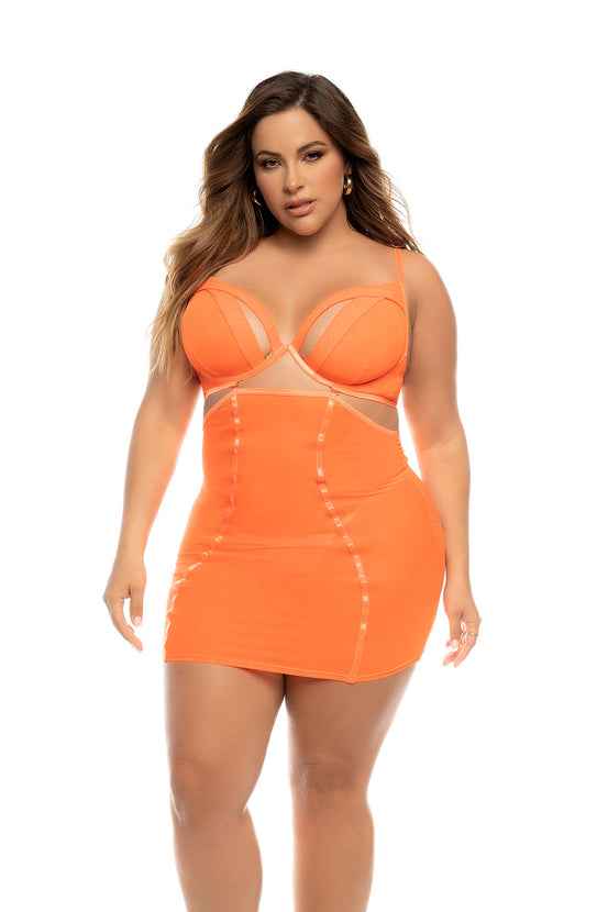 CT Lingerie plus size orange lingerie Babydoll Supportive
