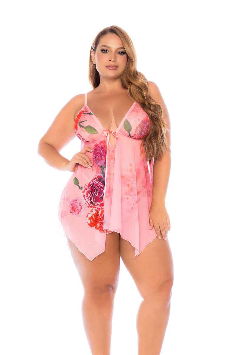 CT Lingerie Pink Babydoll - seductive plus size nightwear