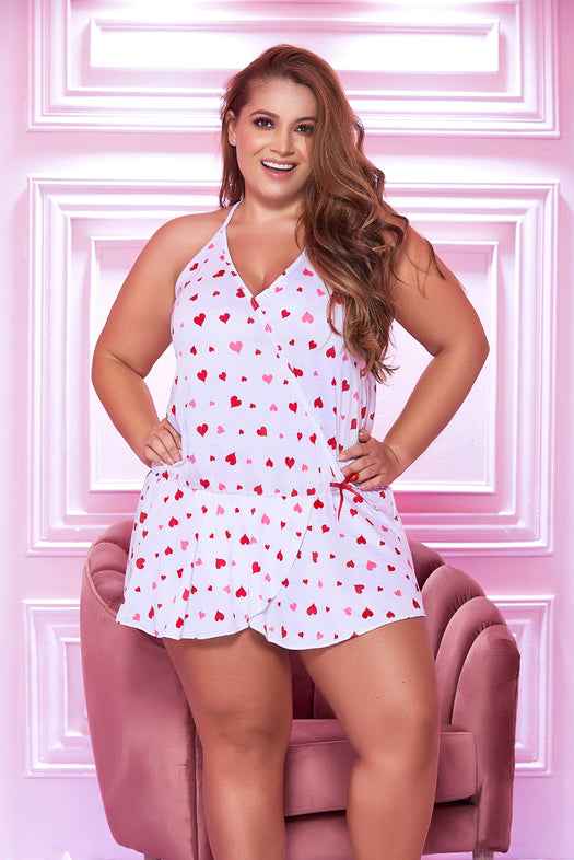 CT Lingerie plus size heart print lingerie Babydoll - Flirty