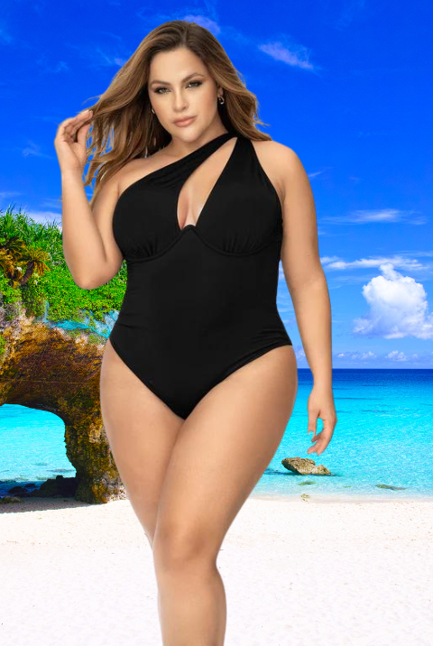 CT Lingerie Janie Sexy Black One Piece Swimsuit Plus Size