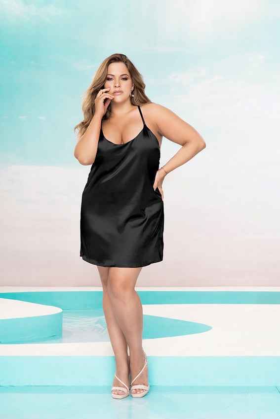 CT Lingerie plus size satin babydoll - Silky Rose