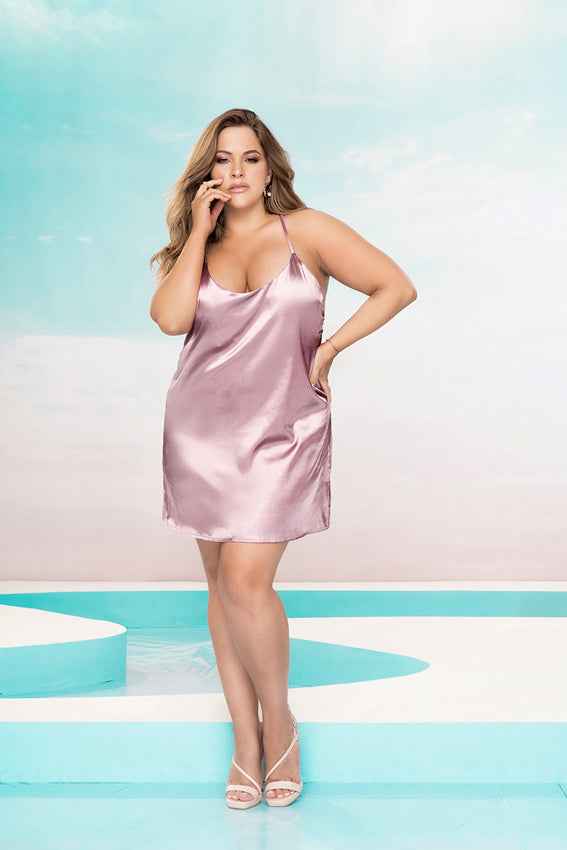 CT Lingerie plus size satin babydoll - Silky Rose