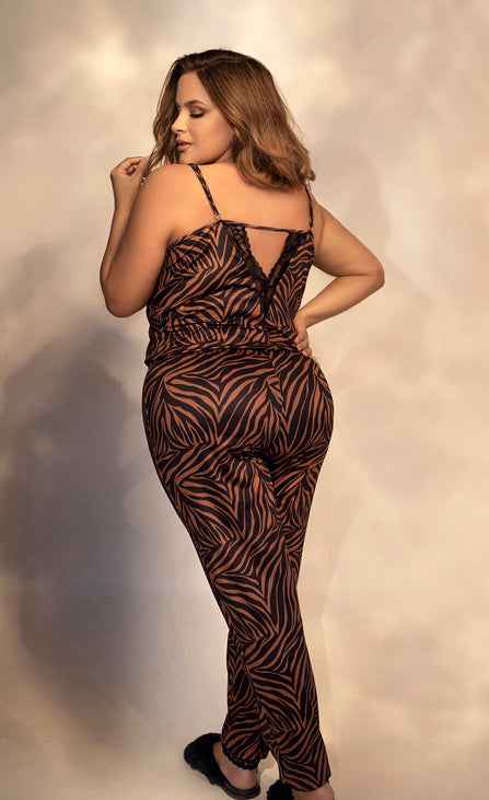 CT Lingerie Zebra Print Lace plus size lingerie set